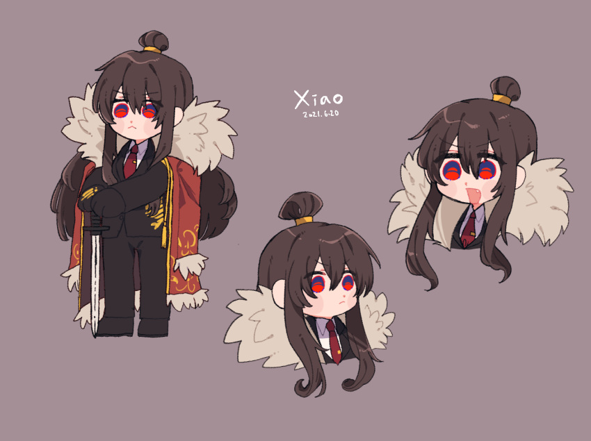 1girl, black_gloves, black_jacket, black_pants, blush, brown_hair, closed_mouth, coat