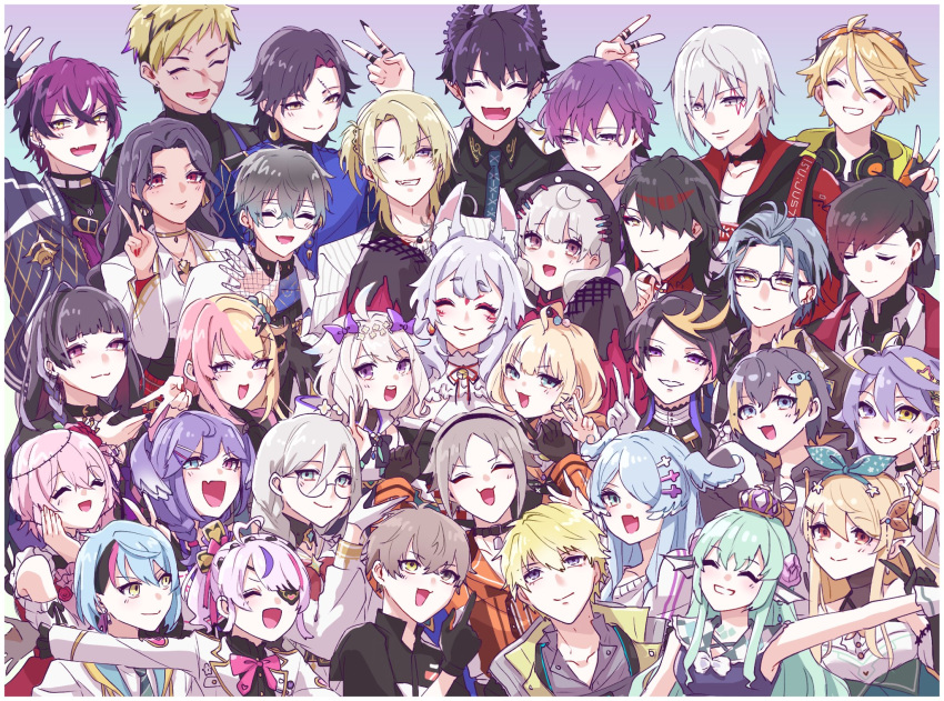 6+boys, 6+girls, :d, ^_^, ahoge, aia_amare, alban_knox, animal_ear_fluff