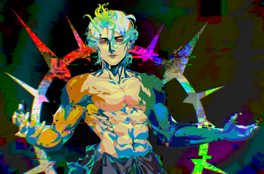 1boy, abs, black_clover, black_clover:_sword_of_the_wizard_king, conrad_leto, halo, highres, io_zora