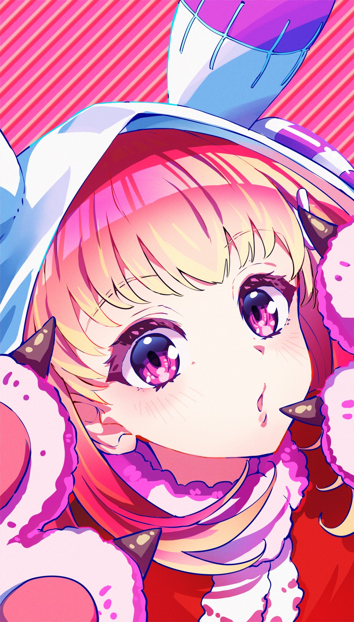 1girl, animal_hands, animal_hood, commentary_request, denonbu, gloves, highres, hood