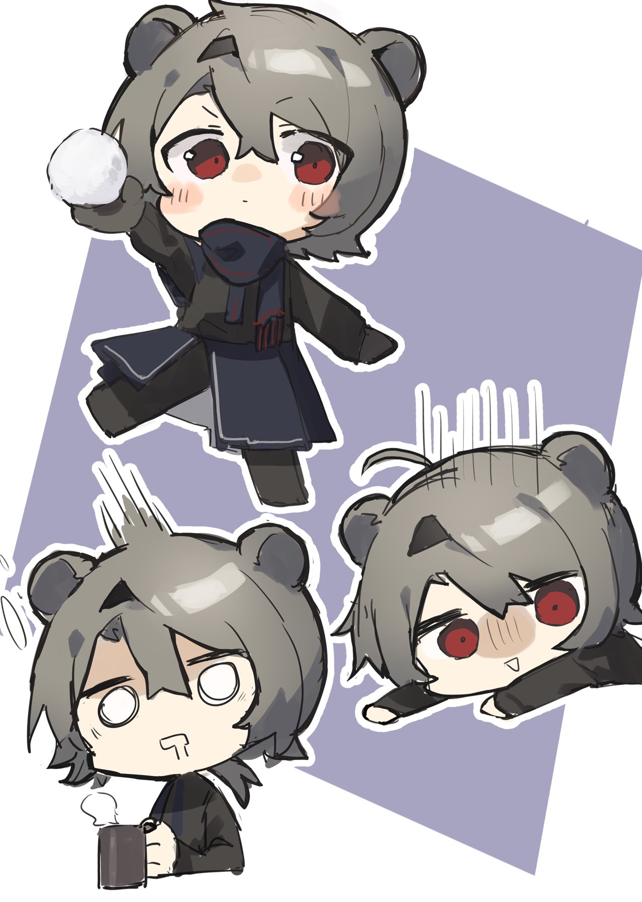 1girl, absinthe_(arknights), animal_ears, arknights, bear_ears, bear_girl, black_gloves, black_hairband