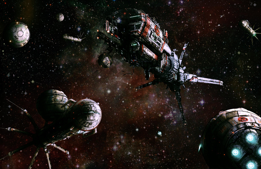 alexander_iglesias, battletech, commentary, english_commentary, highres, no_humans, science_fiction, sky
