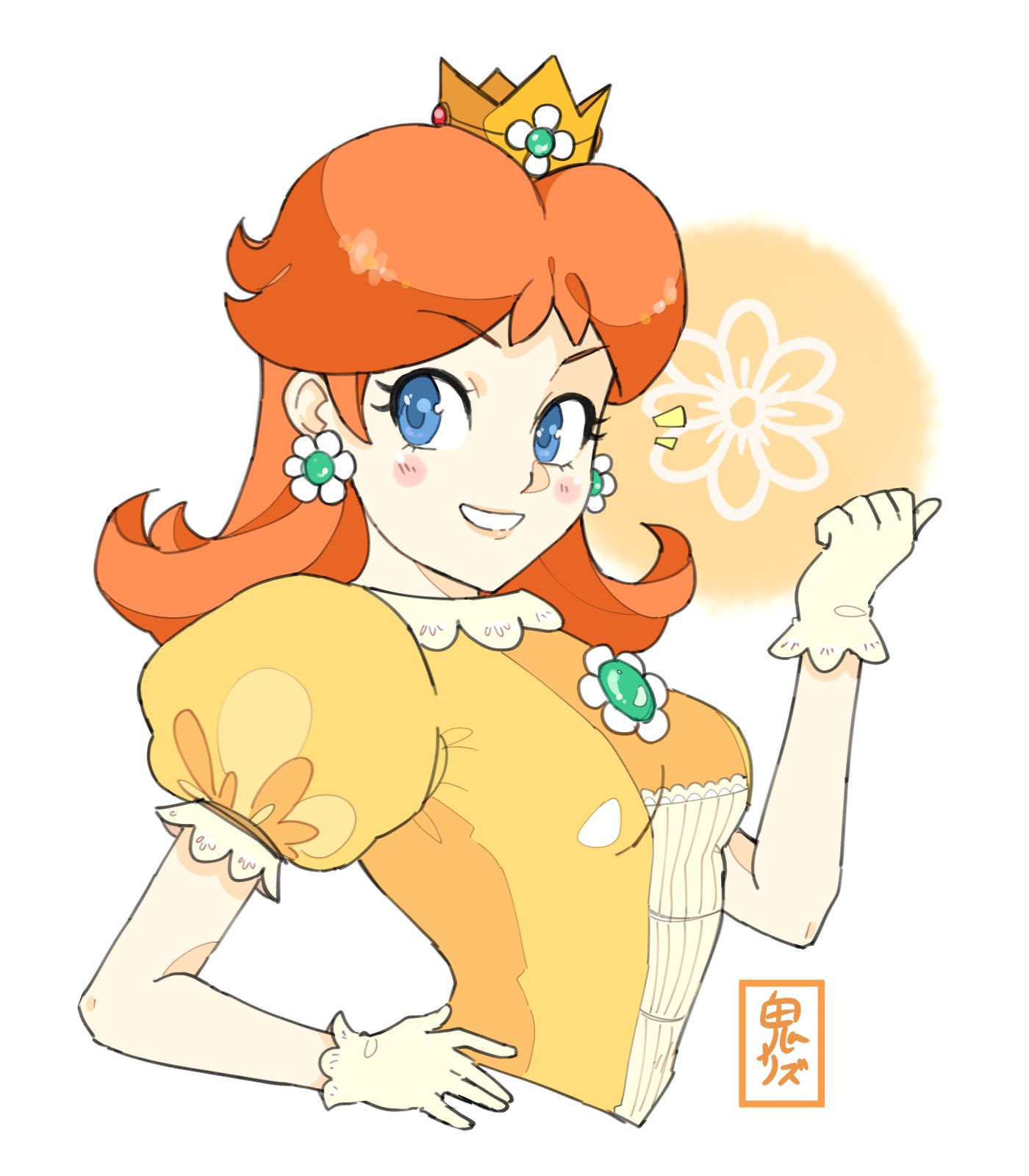 1girl, blue_eyes, breasts, brown_hair, commentary, crown, dress, earrings