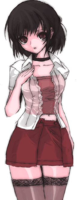 brown_eyes, brown_hair, choker, collar, fatal_frame, fatal_frame_3, hinasaki_miku, short_hair