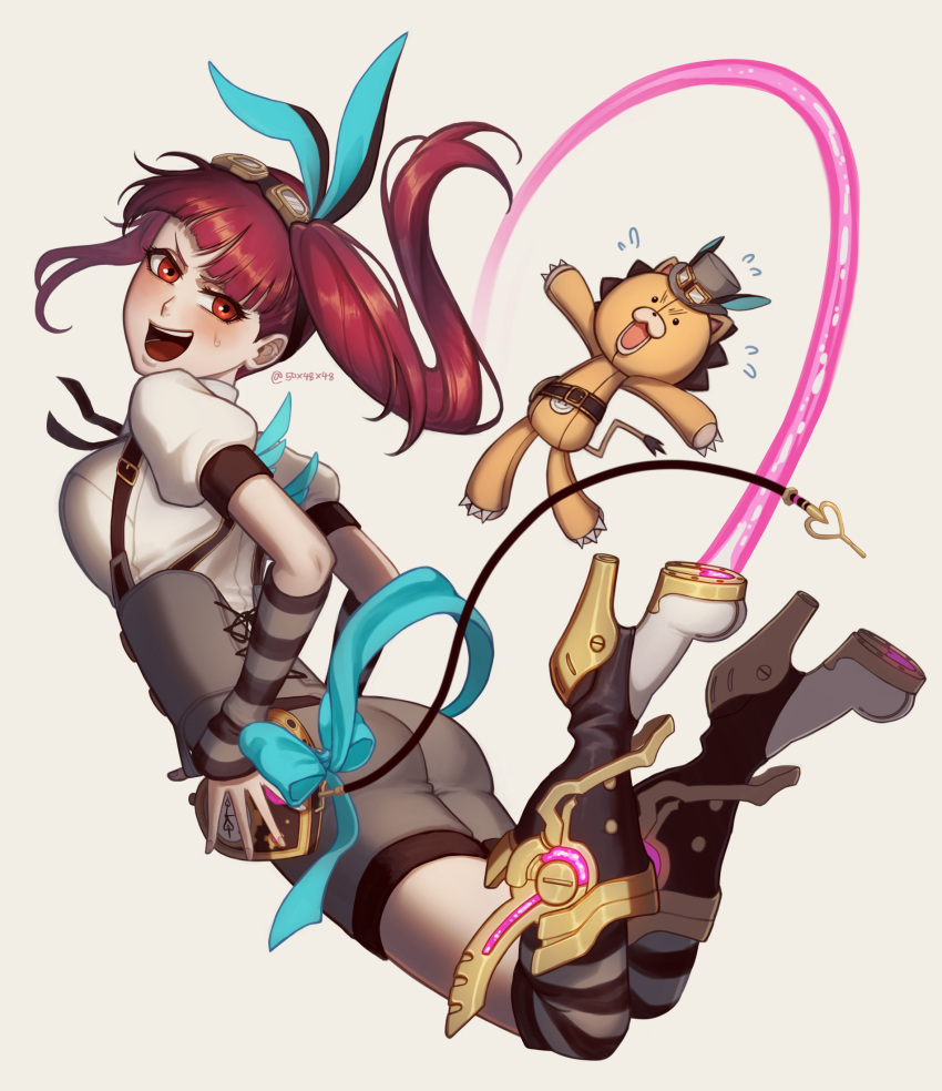 1boy, 1girl, 50x48x48, alternate_costume, animal_ears, arms_at_sides, ass, bleach