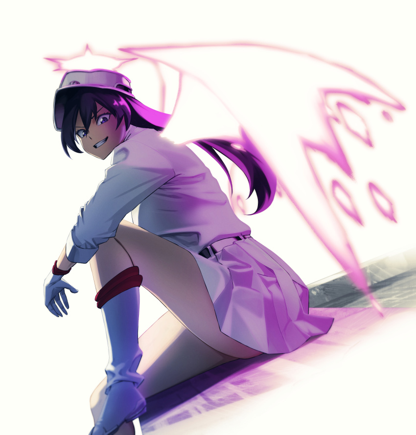 1girl, angel_wings, bambietta_basterbine, belt, black_belt, black_hair, bleach, boots