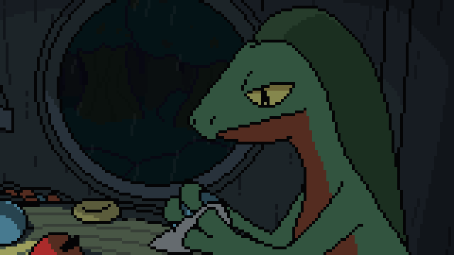 1boy, animated, animated_gif, apple, black_eyes, cleaning, closed_mouth, colored_sclera