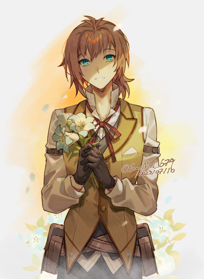 1boy, belt_pouch, bob_cut, brown_hair, dated, double-parted_bangs, eiyuu_densetsu, elliot_craig