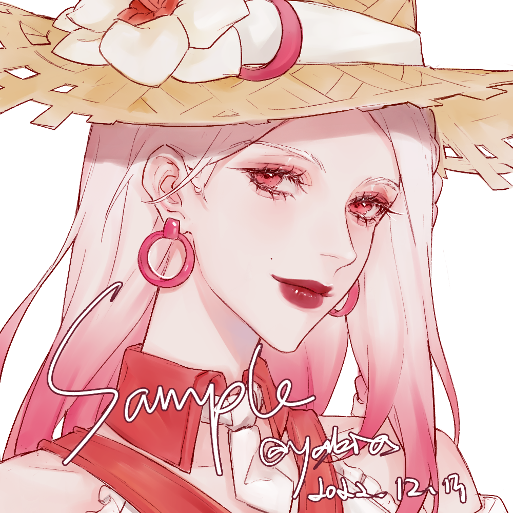 1girl, ashe_(overwatch), collarbone, commission, dated, detached_collar, earrings, eyeshadow