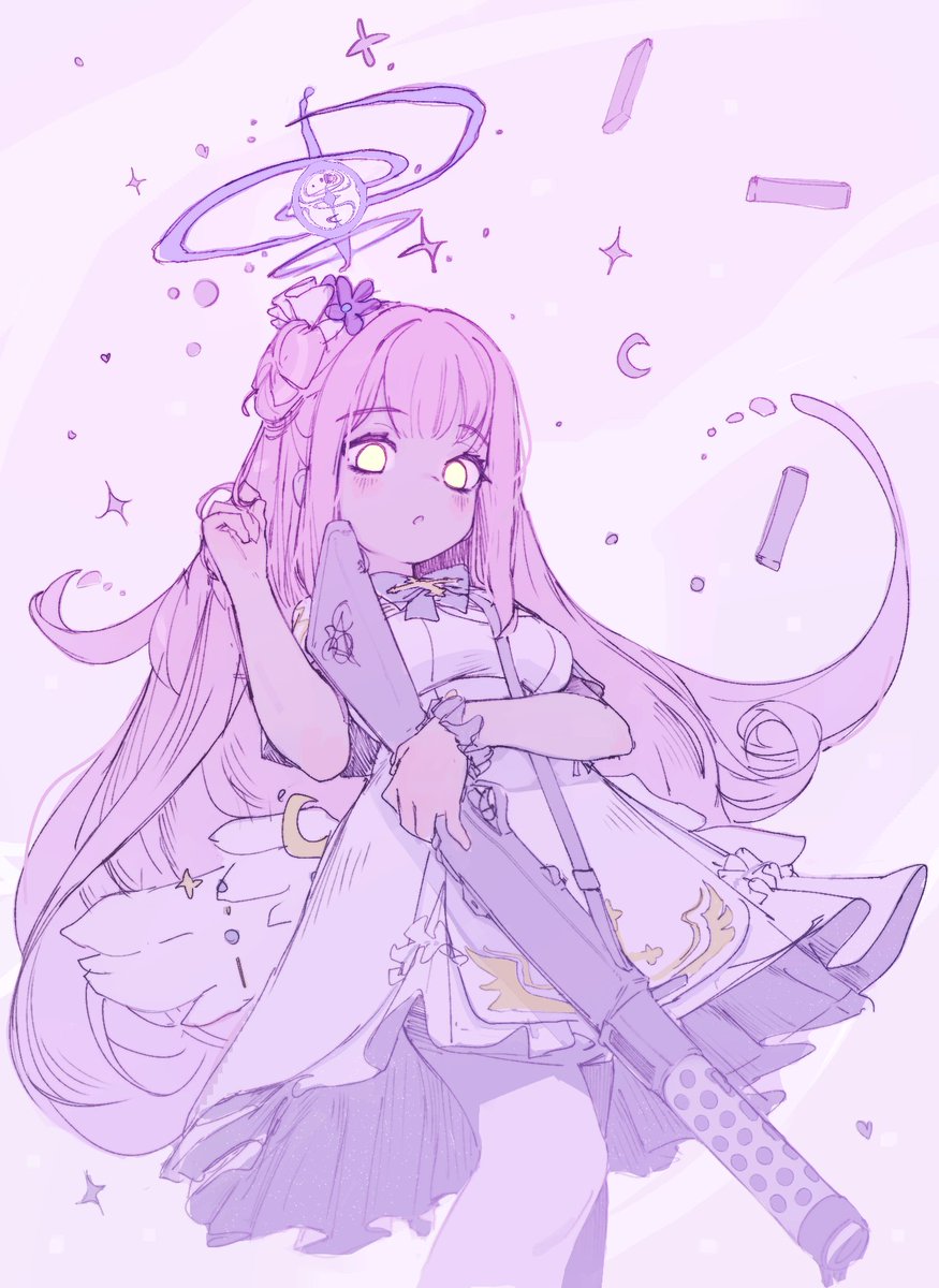 1girl, angel_wings, blue_archive, blush, capelet, commentary, cowboy_shot, crescent