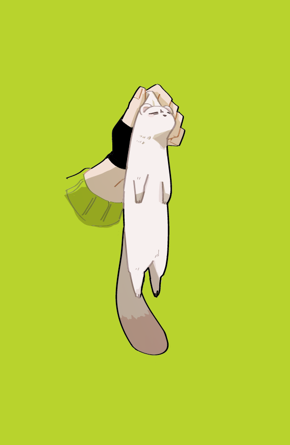 1other, animal_nose, bags_under_eyes, body_fur, ermine, ferret, looking_at_viewer, mushi_(gooooooon), nu_carnival, quincy_(nu_carnival), snout, topper_(nu_carnival), weasel, white_fur