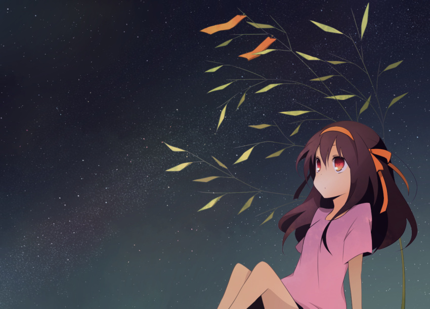 brown_hair, hair_ribbon, hairband, kinokosuke, red_eyes, ribbon, suzumiya_haruhi, suzumiya_haruhi_(young)