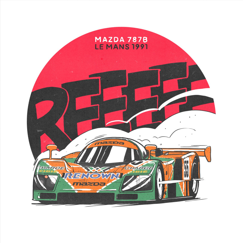 camdebast, car, english_commentary, highres, le_mans_prototype, mazda, mazda_787b, motor_vehicle