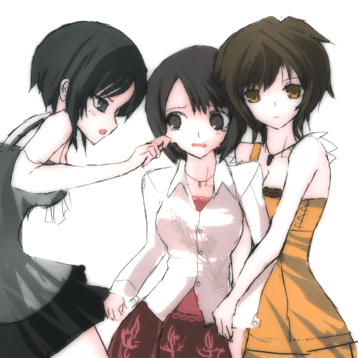 asou_misaki, black_eyes, black_hair, blush, brown_eyes, brown_hair, dress, fatal_frame