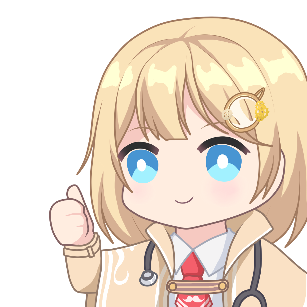 1girl, aprob_(meme), blonde_hair, blue_eyes, bright_pupils, chibi, coat, collared_shirt
