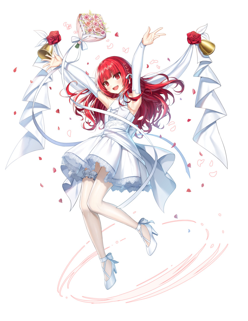1girl, :d, ankle_bow, armpits, arms_up, back_bow, banner, bare_shoulders
