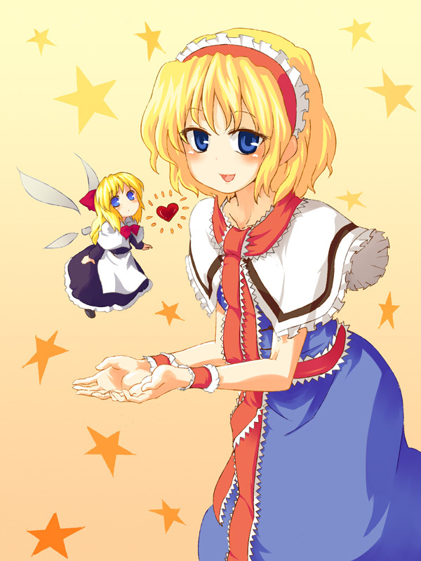 blonde_hair, blue_eyes, capelet, doll, hairband, long_hair, riwon_(junpei0122), shanghai