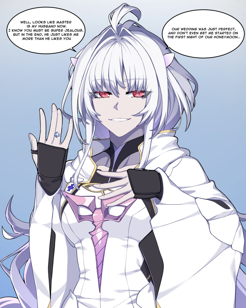 absurdres, ahoge, breasts, fate/prototype, fate_(series), fingerless_gloves, fingernails, gloves