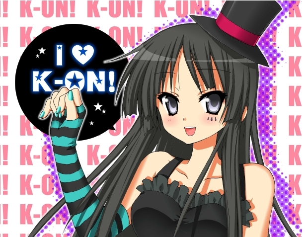 1girl, akiyama_mio, black_eyes, black_hair, don't_say_"lazy", don't_say_lazy, dress, face_paint