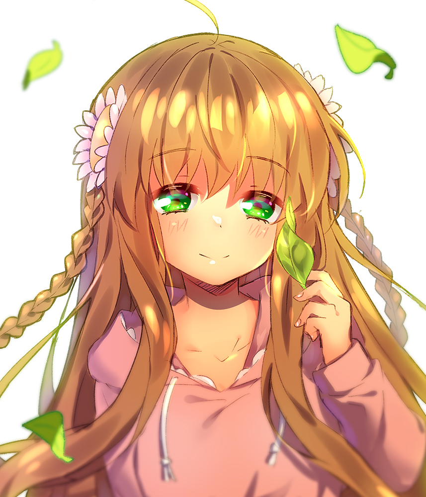ahoge, blurry, blush, braid, brown_hair, casual, chinese_commentary, closed_mouth