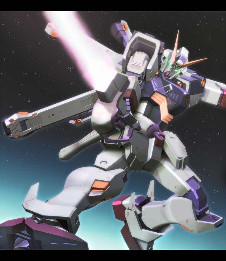 crossbone_gundam_x-1, energy_sword, gundam, mecha, reigan, solo, space, sword, weapon