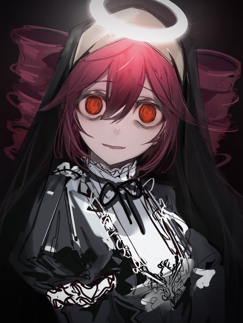1girl, absurdres, alternate_costume, drill_hair, halo, highres, kasane_teto, looking_at_viewer