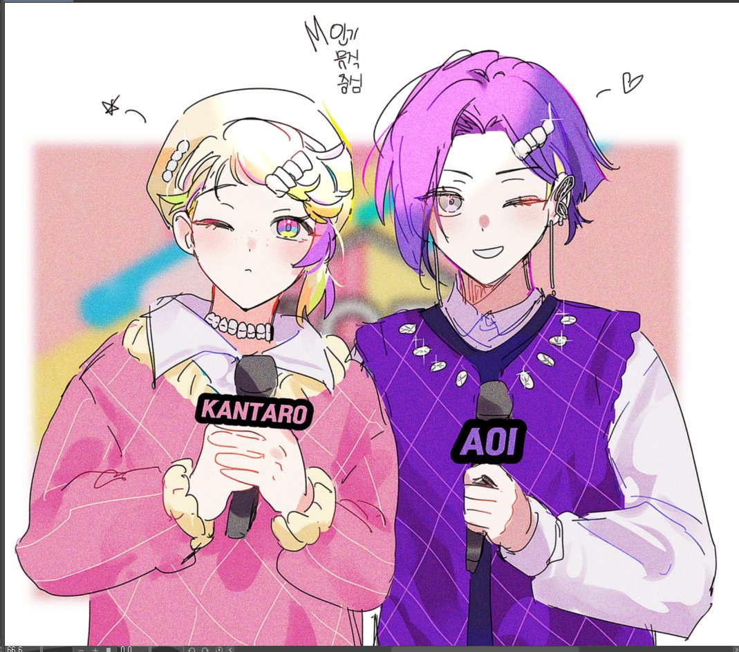 2boys, blonde_hair, blush, character_name, closed_mouth, collared_shirt, freckles, green_eyes