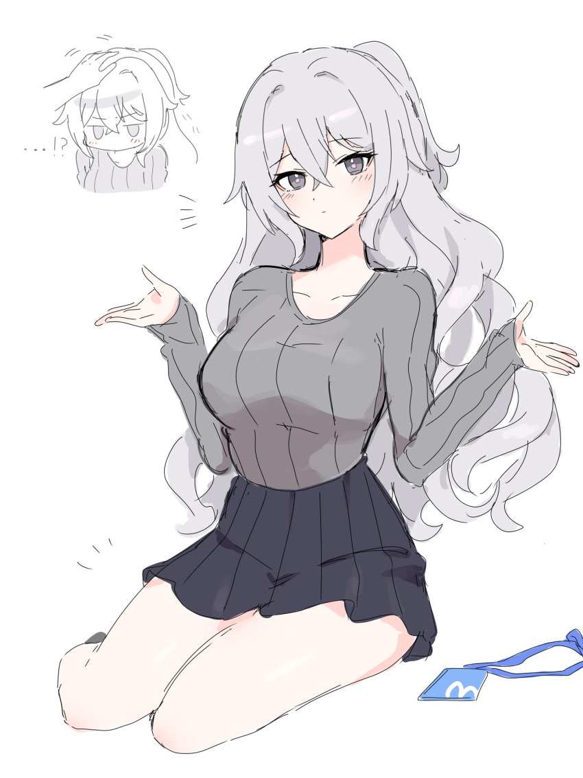 !?, ..., 1girl, 1other, awe_(adorableduckyy), blush, breasts, character_request