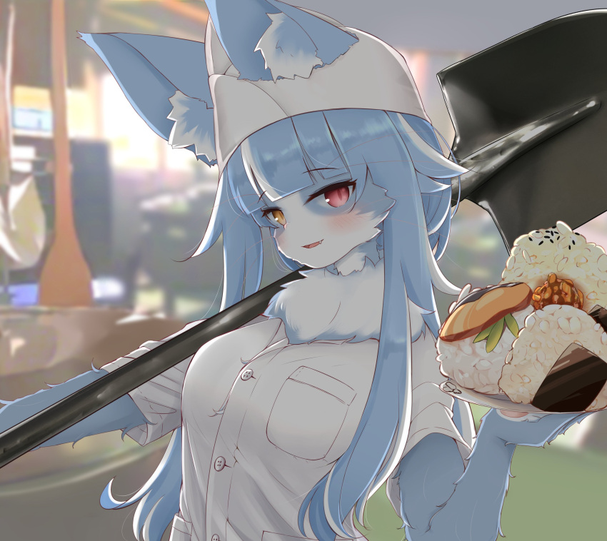 1boy, ahoge, androgynous, animal_ear_fluff, animal_ears, blue_hair, blunt_bangs, blurry