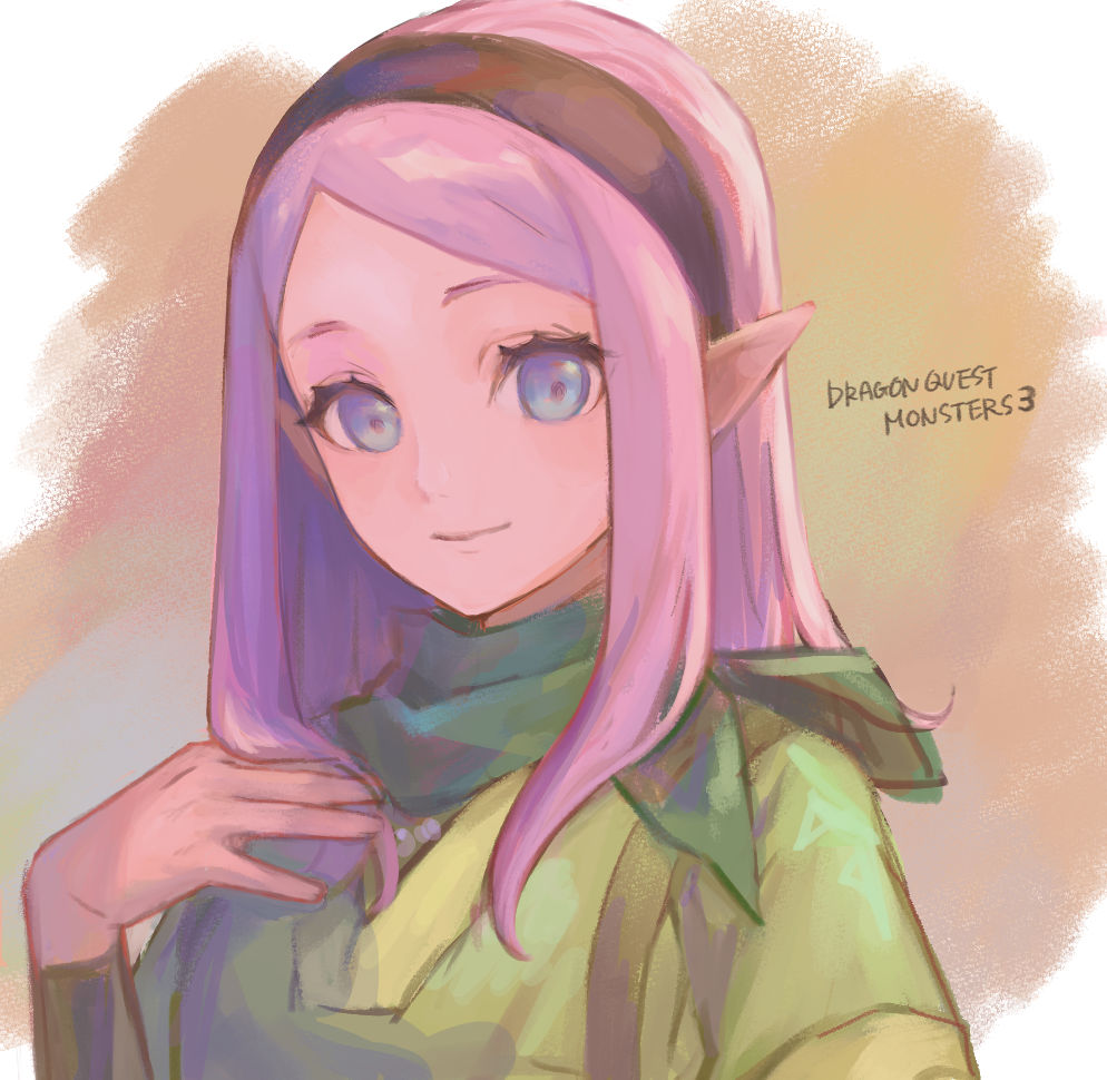 1girl, black_hairband, black_undershirt, blue_eyes, clip_studio_paint_(medium), closed_mouth, commentary_request, dragon_quest