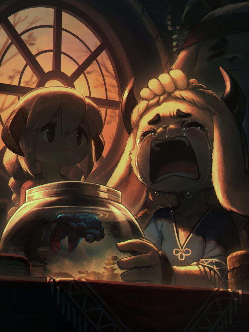 3girls, absurdres, animal_ears, black_eyes, body_fur, braid, closed_eyes, colored_skin
