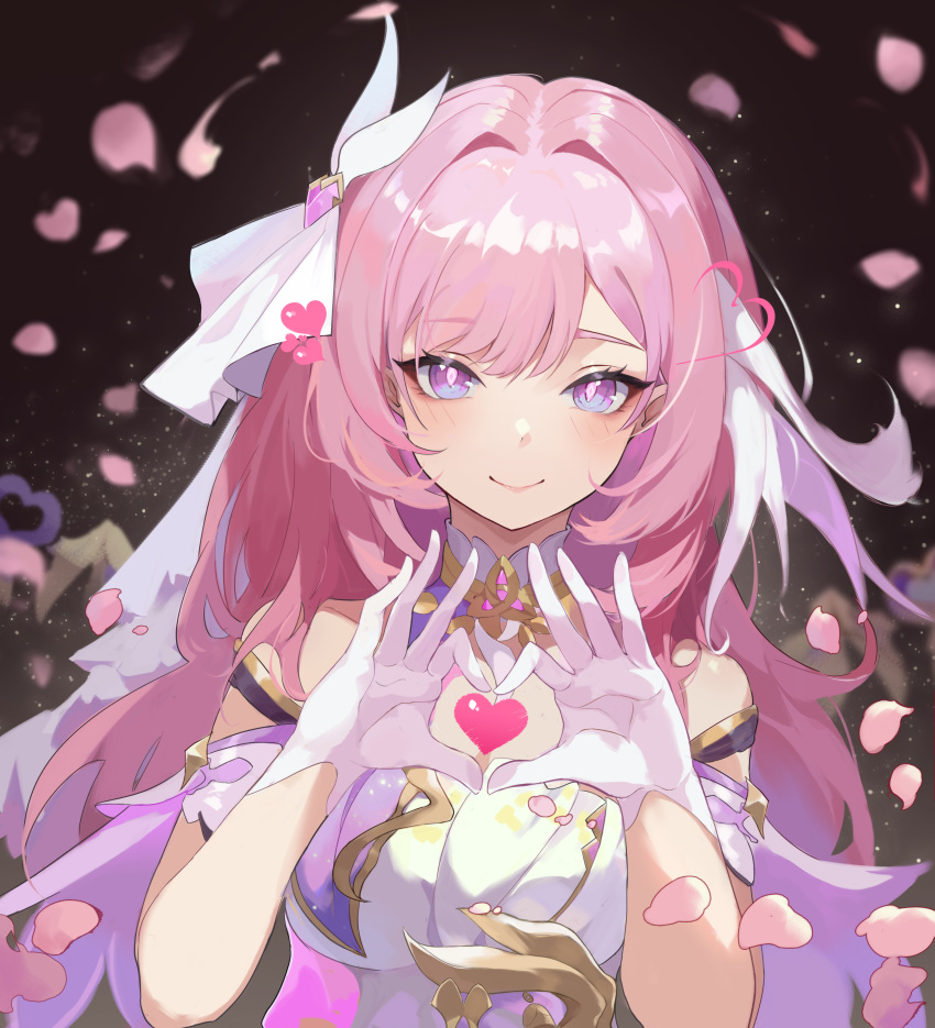 1girl, absurdres, blush, breasts, closed_mouth, elysia_(herrscher_of_human:ego)_(honkai_impact), elysia_(honkai_impact), gloves