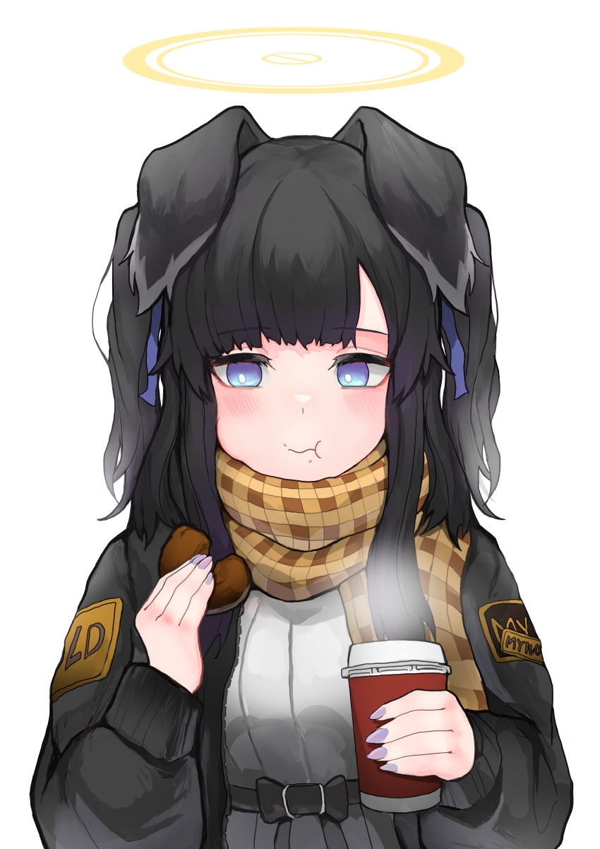 :t, absurdres, animal_ears, black_hair, black_jacket, blue_archive, blush, bright_pupils