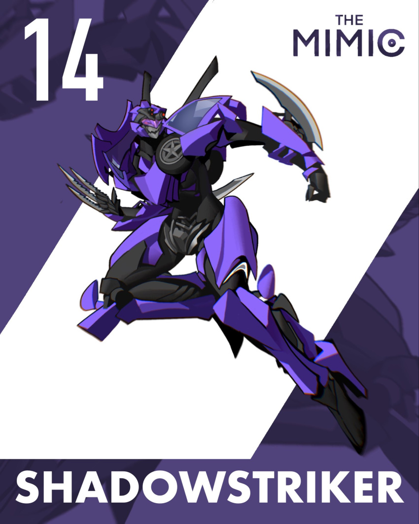 1girl, character_name, claw_(weapon), clenched_hand, decepticon, english_commentary, highres, kamitoge_supino