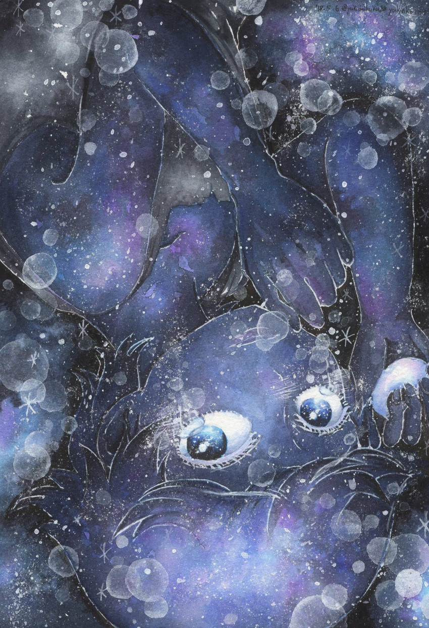 1boy, absurdres, black_tank_top, blue_eyes, blue_hair, blue_skin, bright_pupils, child_of_the_galaxy