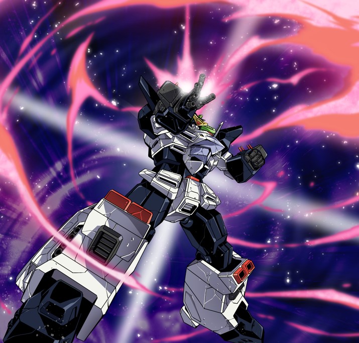 clenched_hand, green_eyes, king_j-der, mecha, no_humans, open_hand, robot, science_fiction