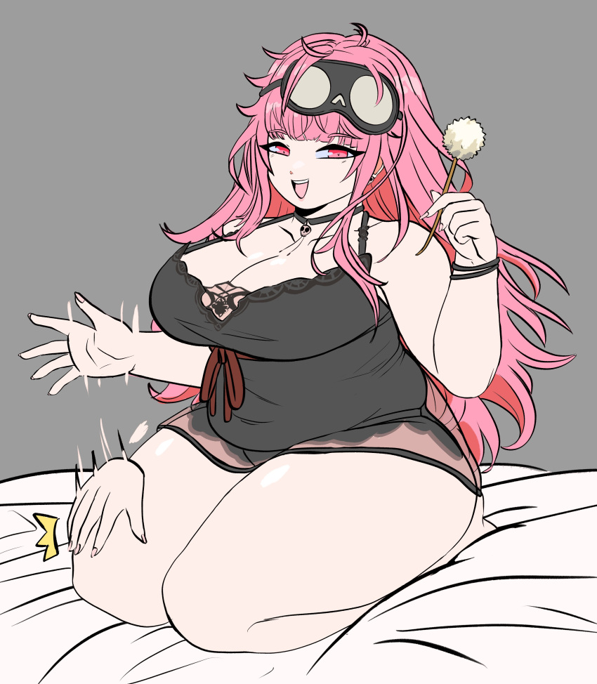 1girl, breasts, cleavage, fat, fingernails, hololive, hololive_english, large_breasts