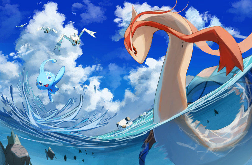 :d, absurdres, ame_akira, bird, clouds, commentary_request, day, highres