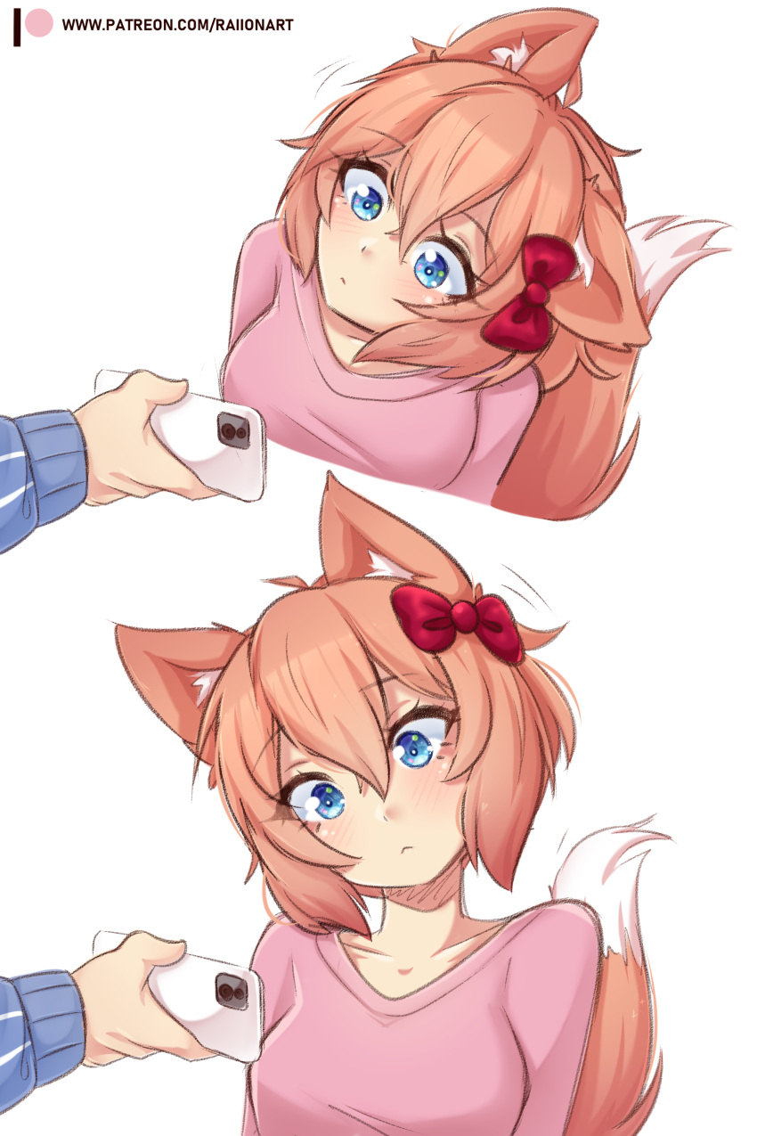1girl, 1other, :<, absurdres, animal_ear_fluff, animal_ears, artist_name, blue_eyes