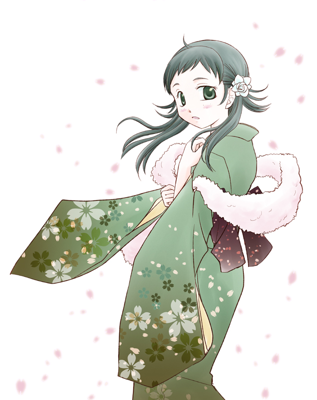 1girl, alternate_costume, brown_eyes, brown_hair, cheryi, falling_petals, fire_emblem, fire_emblem_fates