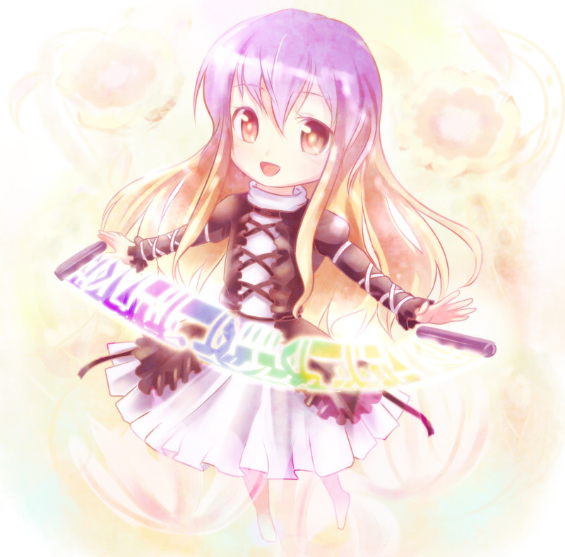 gradient_hair, hijiri_byakuren, kumoi_ichirin, multicolored_hair, sakura_ani, scroll, solo, syanayuuji