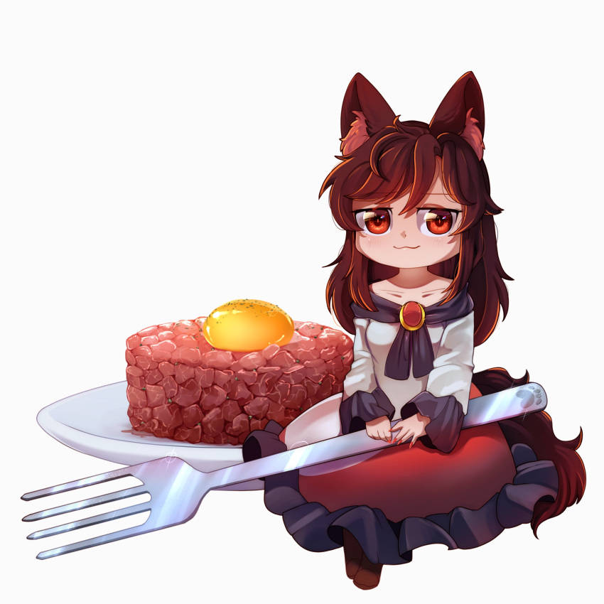 1girl, absurdres, animal_ear_fluff, animal_ears, breasts, brown_footwear, brown_hair, collarbone