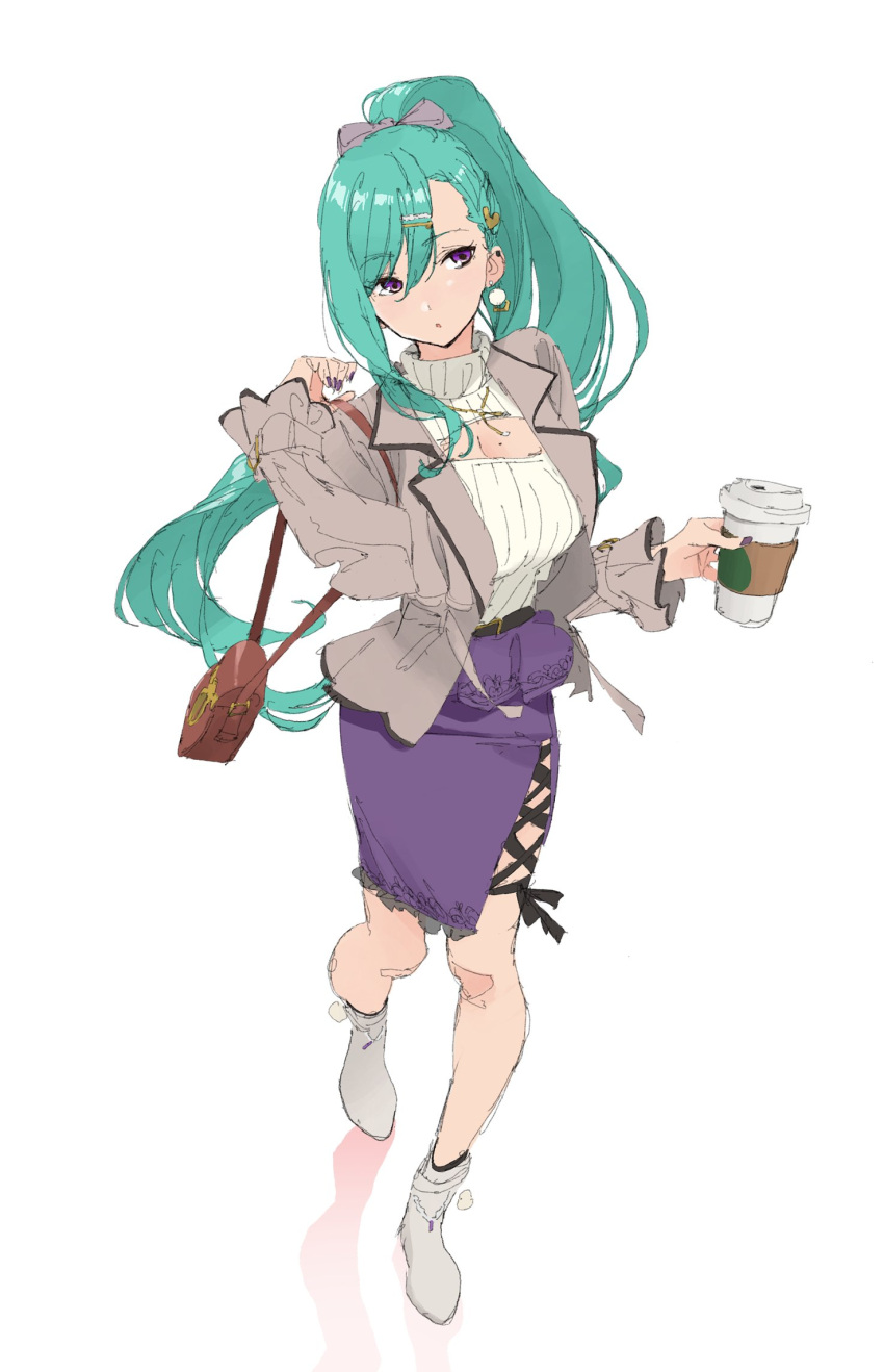 green_hair, highres, marugayotsu, violet_eyes, vspo!, yakumo_beni