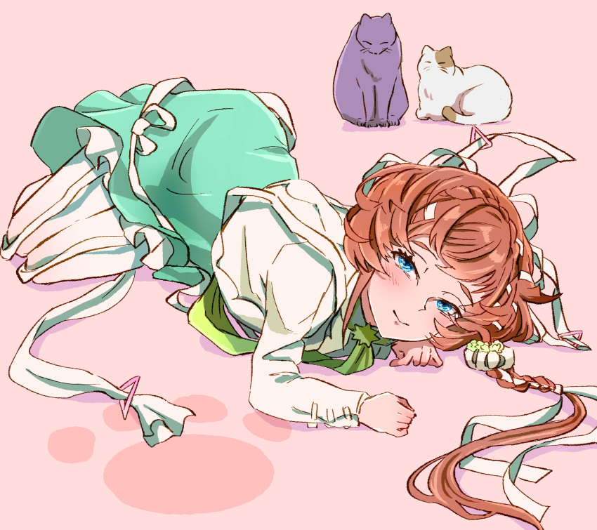 1girl, blue_eyes, braid, cat, closed_mouth, crown_braid, fate/grand_order, fate_(series)