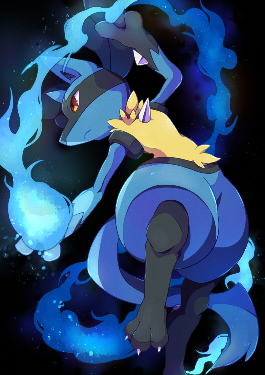 1boy, absurdres, animal_ears, animal_feet, animal_hands, arm_up, aura, black_background