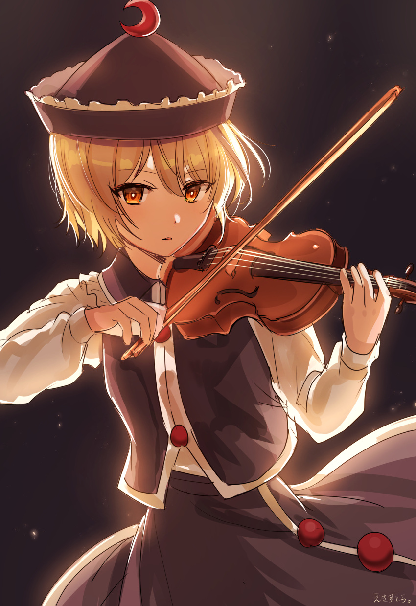 1girl, absurdres, black_headwear, black_jacket, black_skirt, blonde_hair, ekisutora, highres