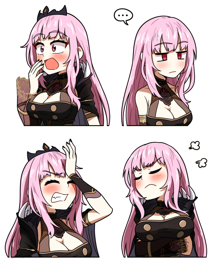 ..., 1girl, armlet, arms_under_breasts, black_cape, black_dress, black_nails, black_sleeves