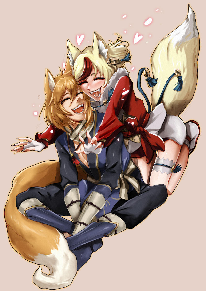 absurdres, animal_ears, father_and_daughter, fire_emblem, fire_emblem_fates, fox_ears, fox_tail, highres