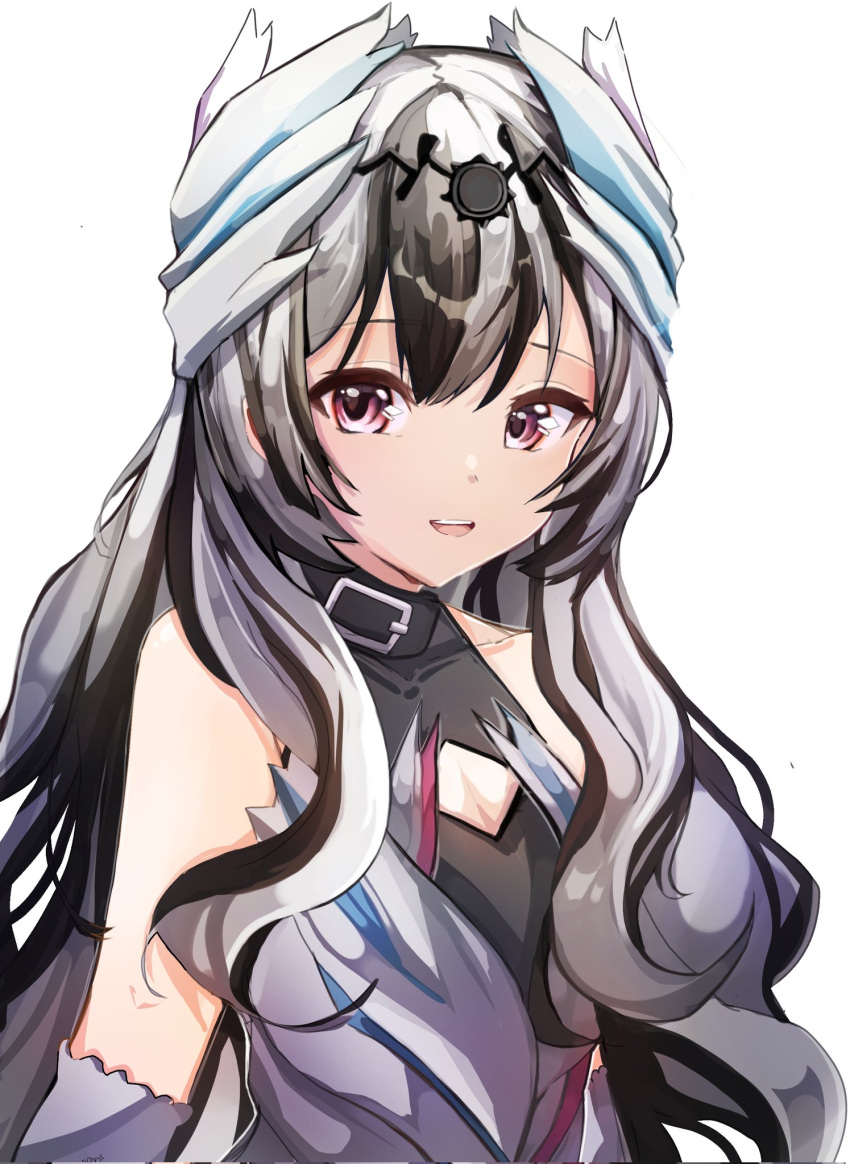 1girl, black_choker, black_hair, choker, dress, fire_emblem, fire_emblem_engage, grey_hair