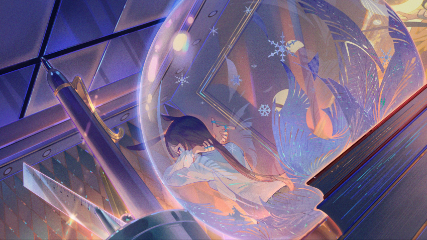 1girl, amiya_(arknights), animal_ears, arknights, black_skirt, blue_eyes, book, book_stack